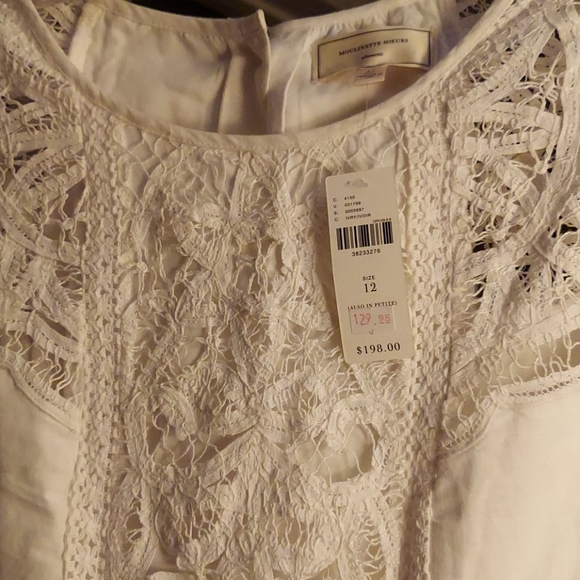 MOULINETTE SOEURS EMBROIDERED WHITE DRESS - Picture 2 of 3